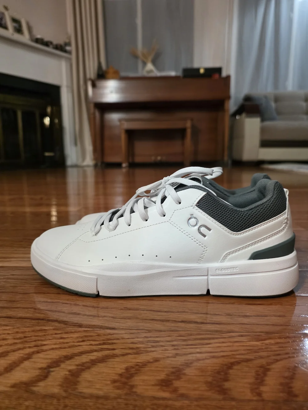 On Running Kids White Sneakers with Gray Accents